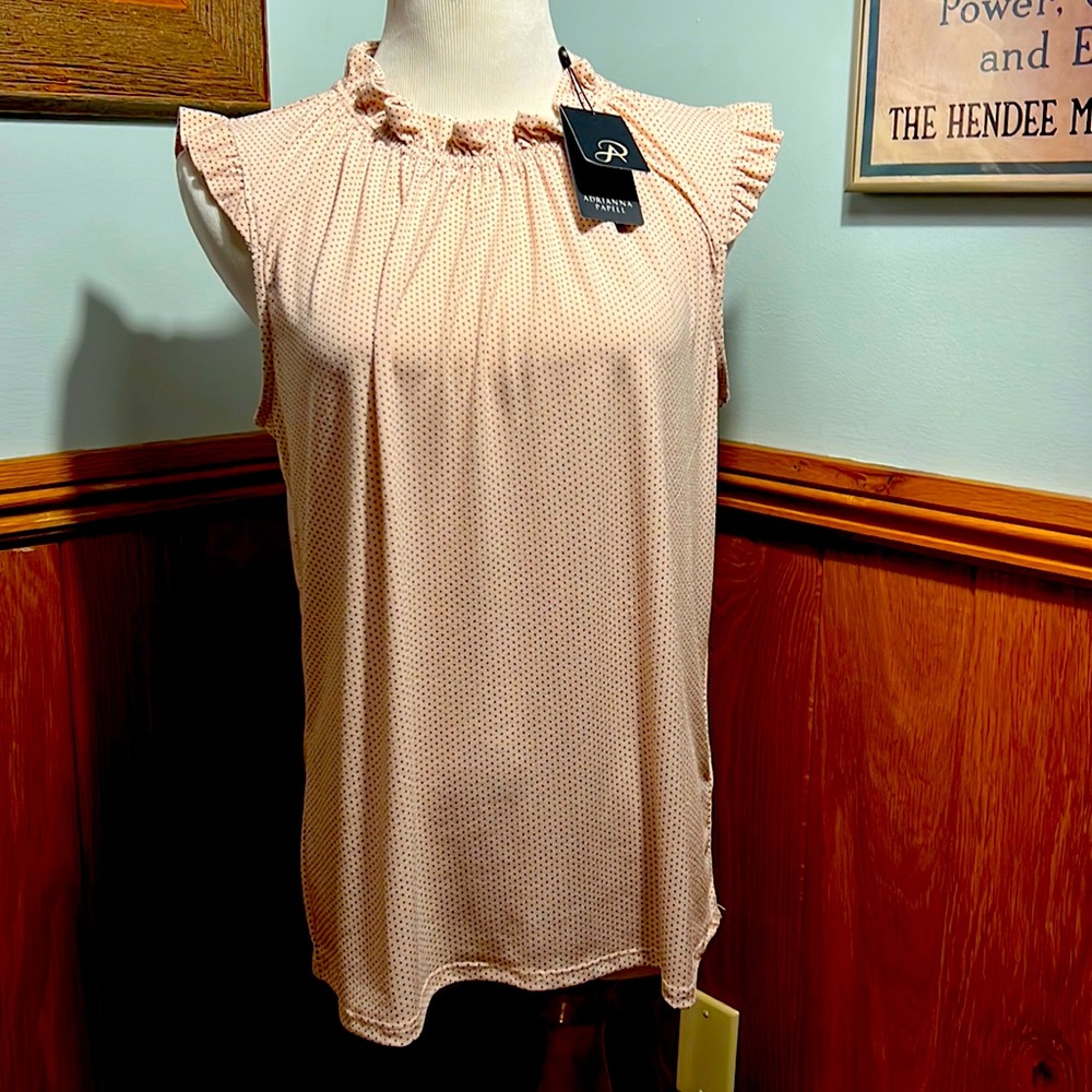 Adrianna Papell Size L Pink sleeveless blouse